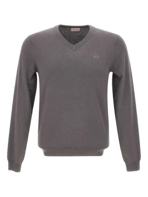 Sun68 Maglione con ricamo e scollo a V