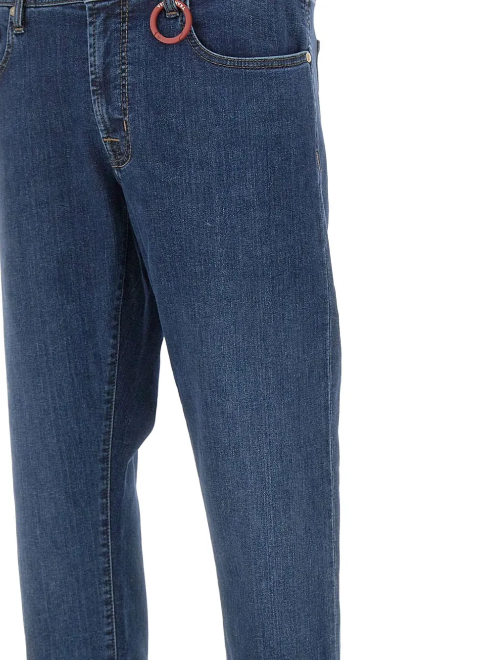 Sartoria Tramarossa Detail-patch Five-pocket Jeans In Blue