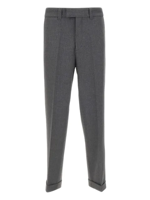 Paolo Pecora pinstripe cuffed-hem trousers