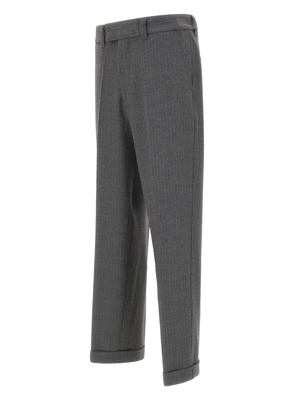 Paolo Pecora Broek met krijtstreep en omgeslagen pijpen Grijs