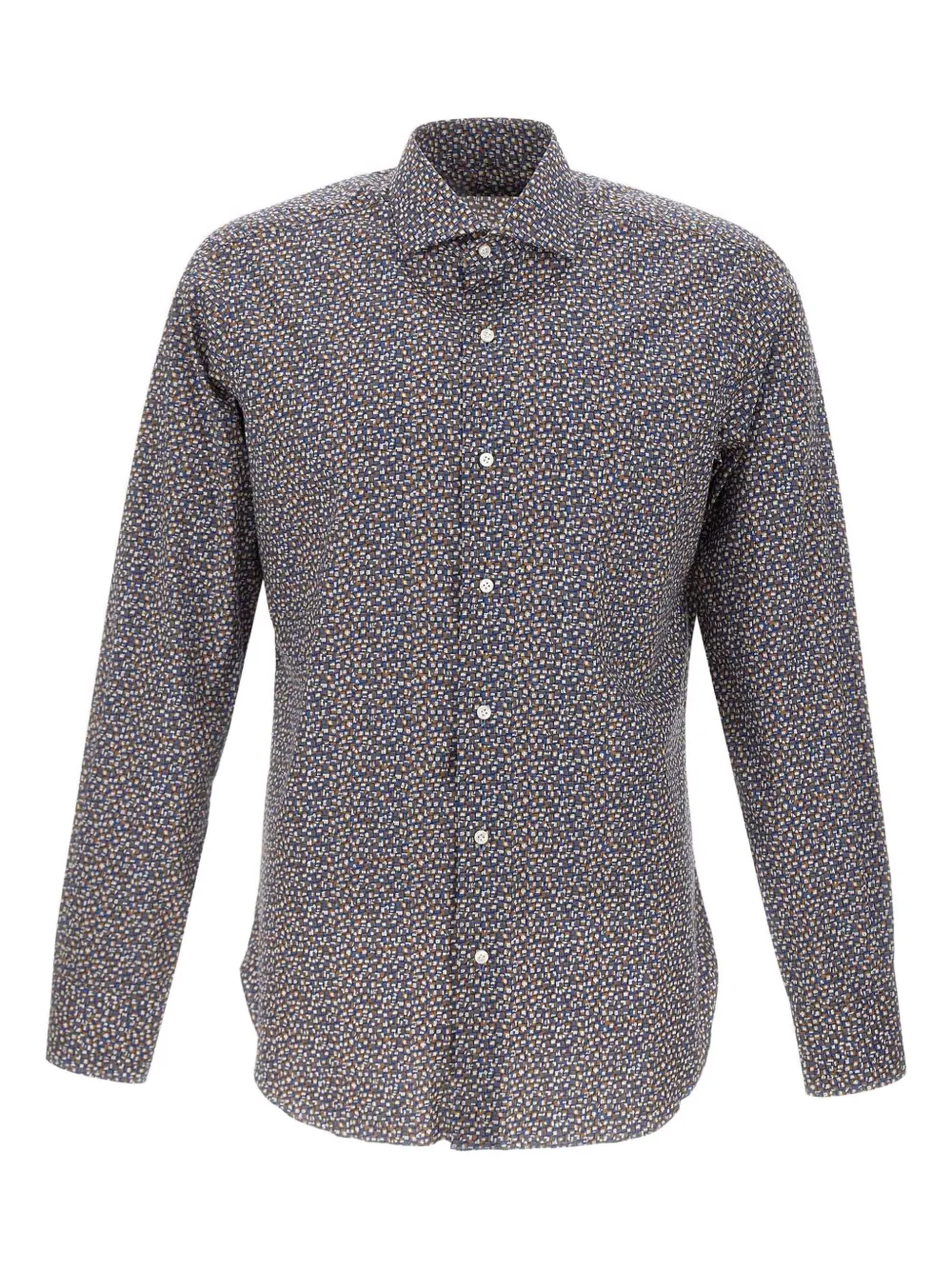 Barba micro-optical pattern shirt | Grey | Image 1