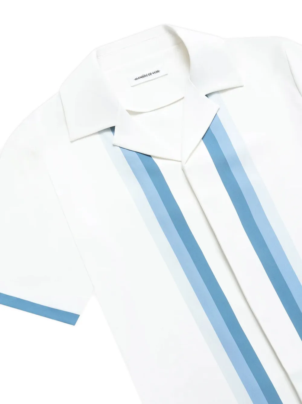 Manière De Voir Nathan Ombré-border Revere Shirt In White