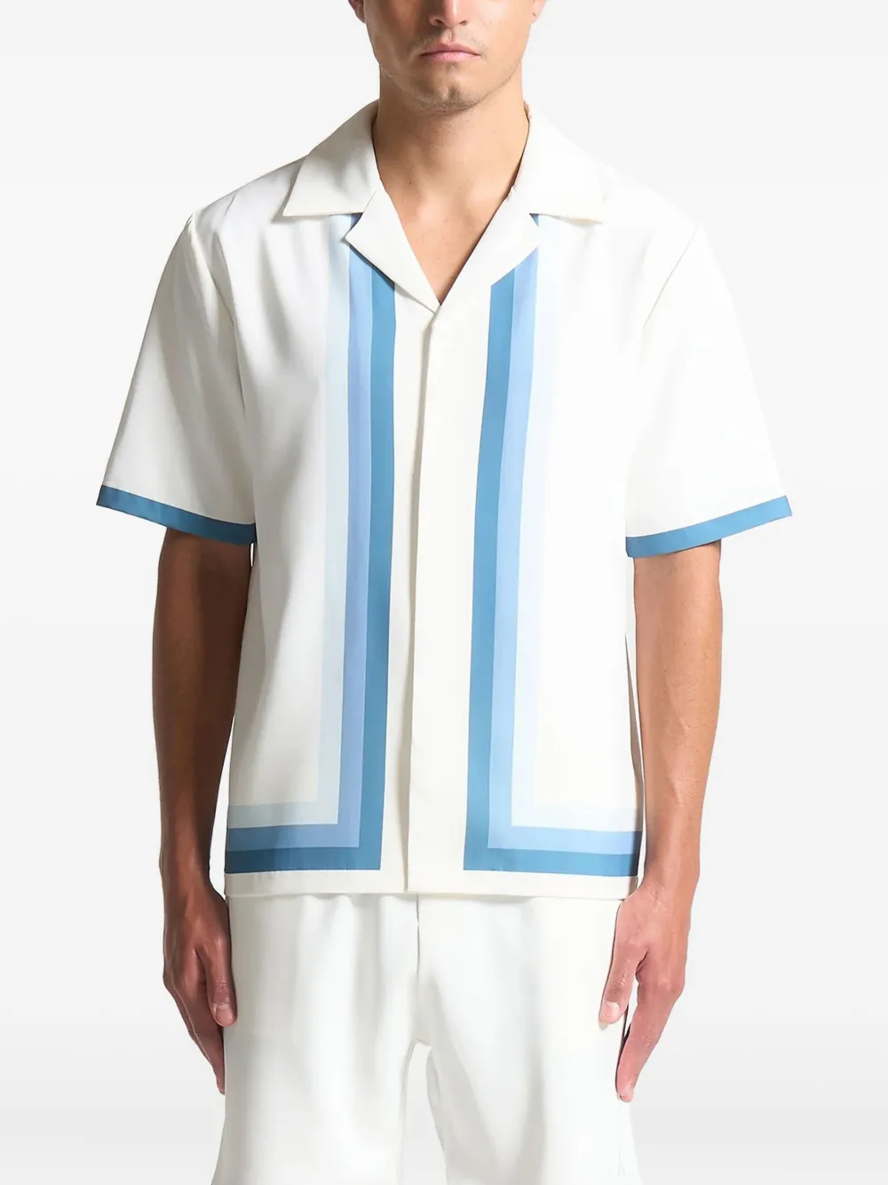 Manière De Voir Nathan Ombré-border Revere Shirt In White
