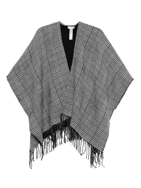 LIU JO houndstooth fringed cape