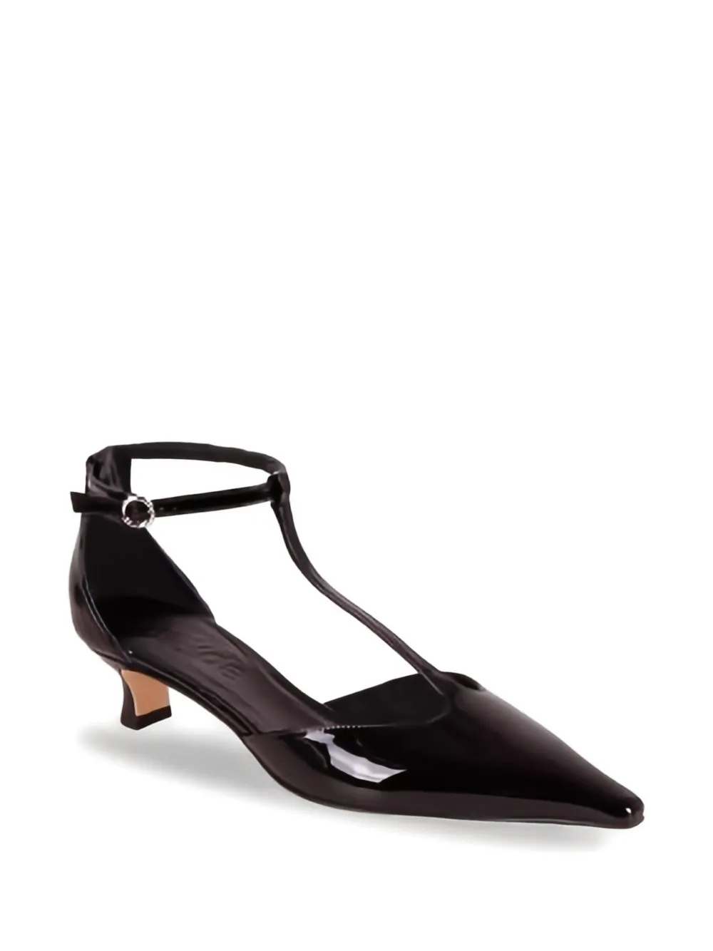 Aeyde 25 mm Roda pumps met puntige neus en T-bandje Zwart