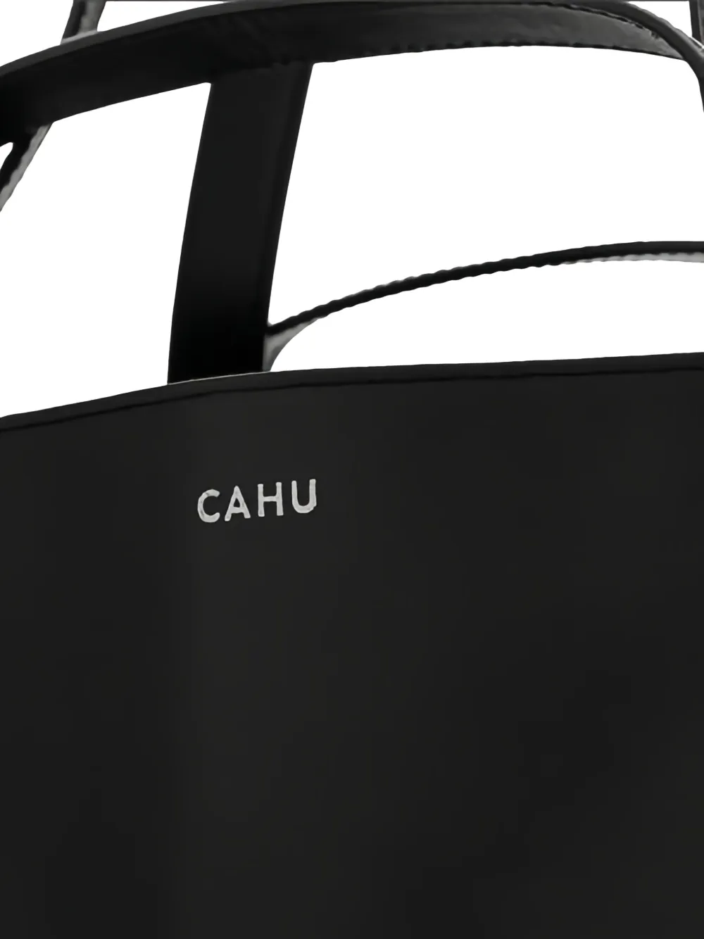 Cahu Leren shopper Zwart