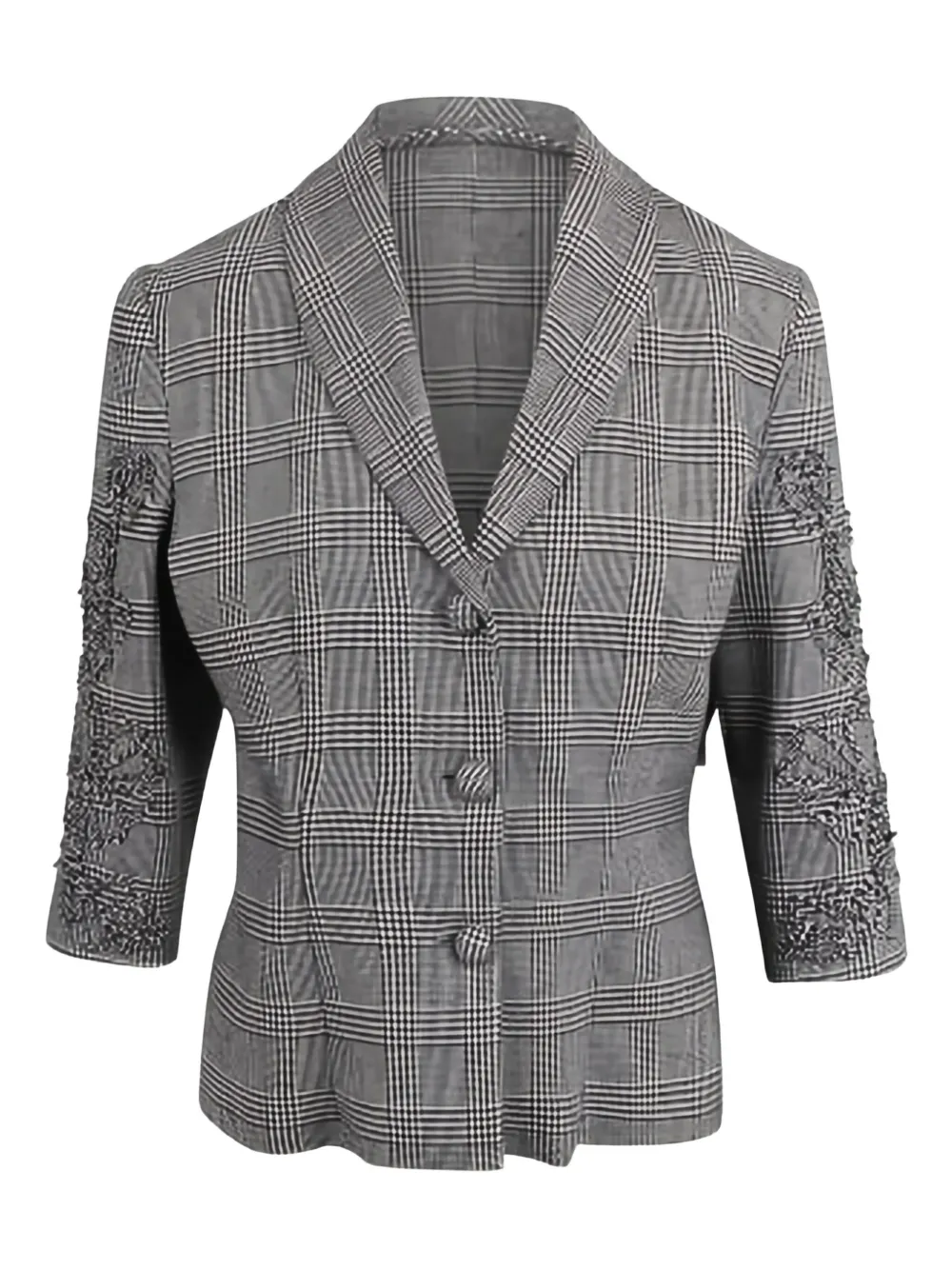 Ermanno Firenze Check-pattern Blazer In Gray