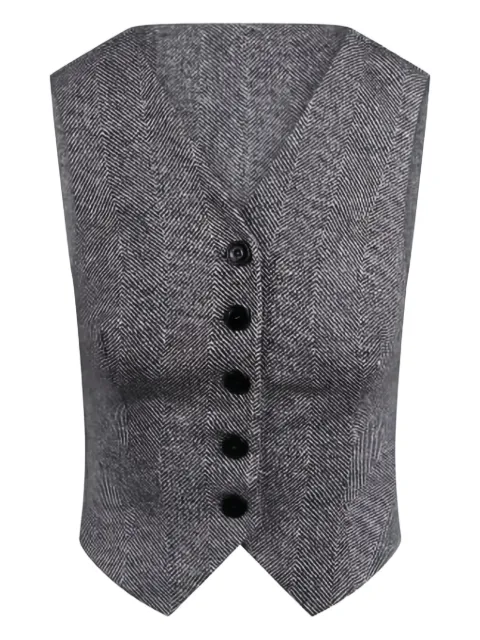Ermanno Scervino herringbone button waistcoat 