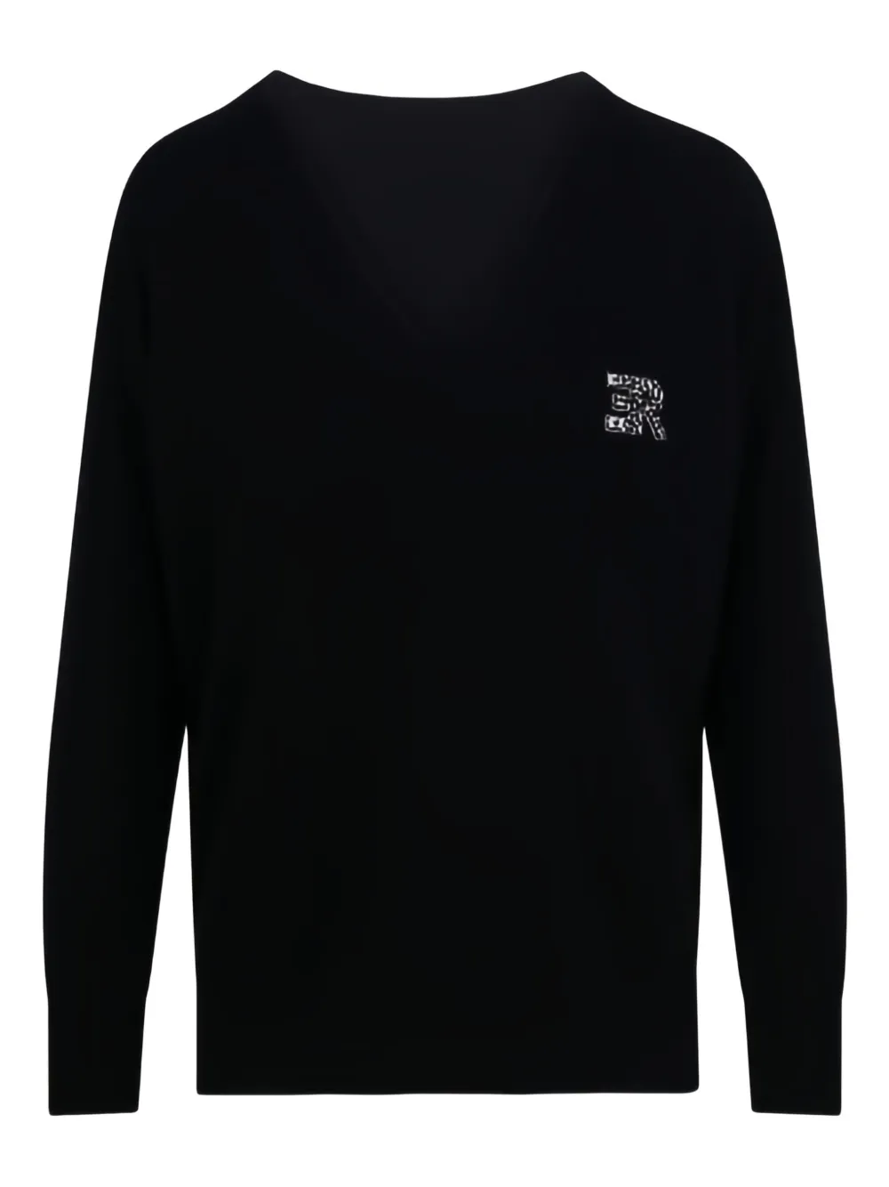 ERMANNO FIRENZE  suéter tejido con cuello en V | negro | Image 1
