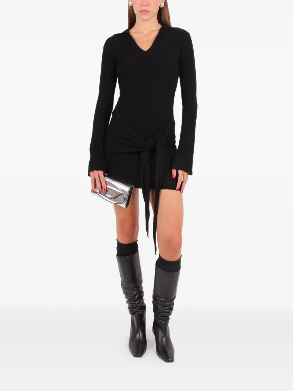 Federica Tosi Abito corto con cintura - Nero