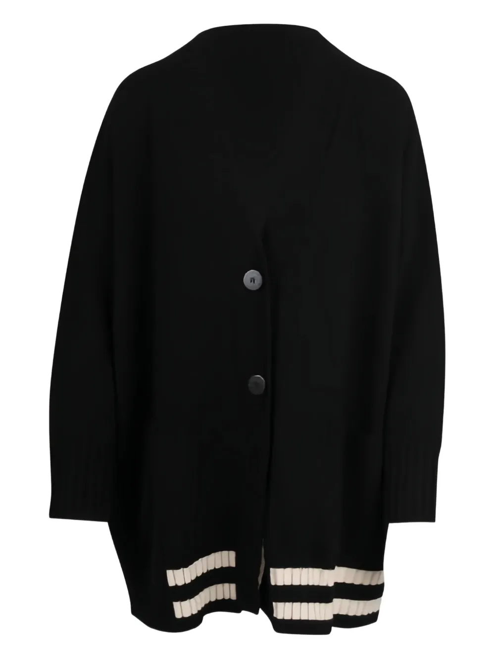 PierAntonioGaspari striped-hem cardigan - Nero