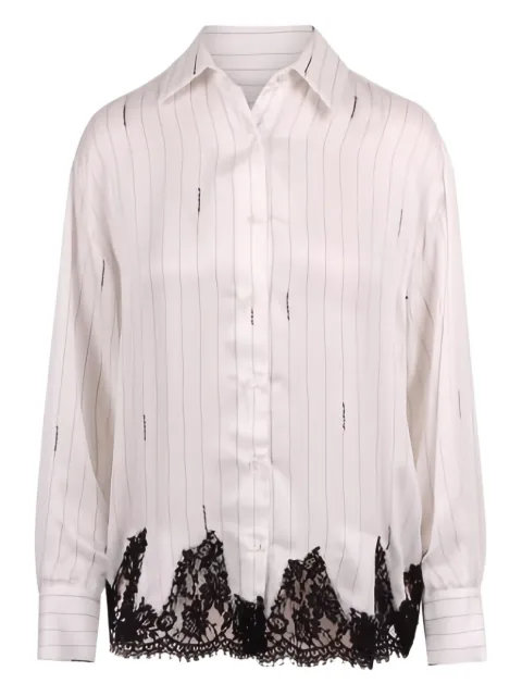 ERMANNO FIRENZE  camisa de encaje con motivo de rayas