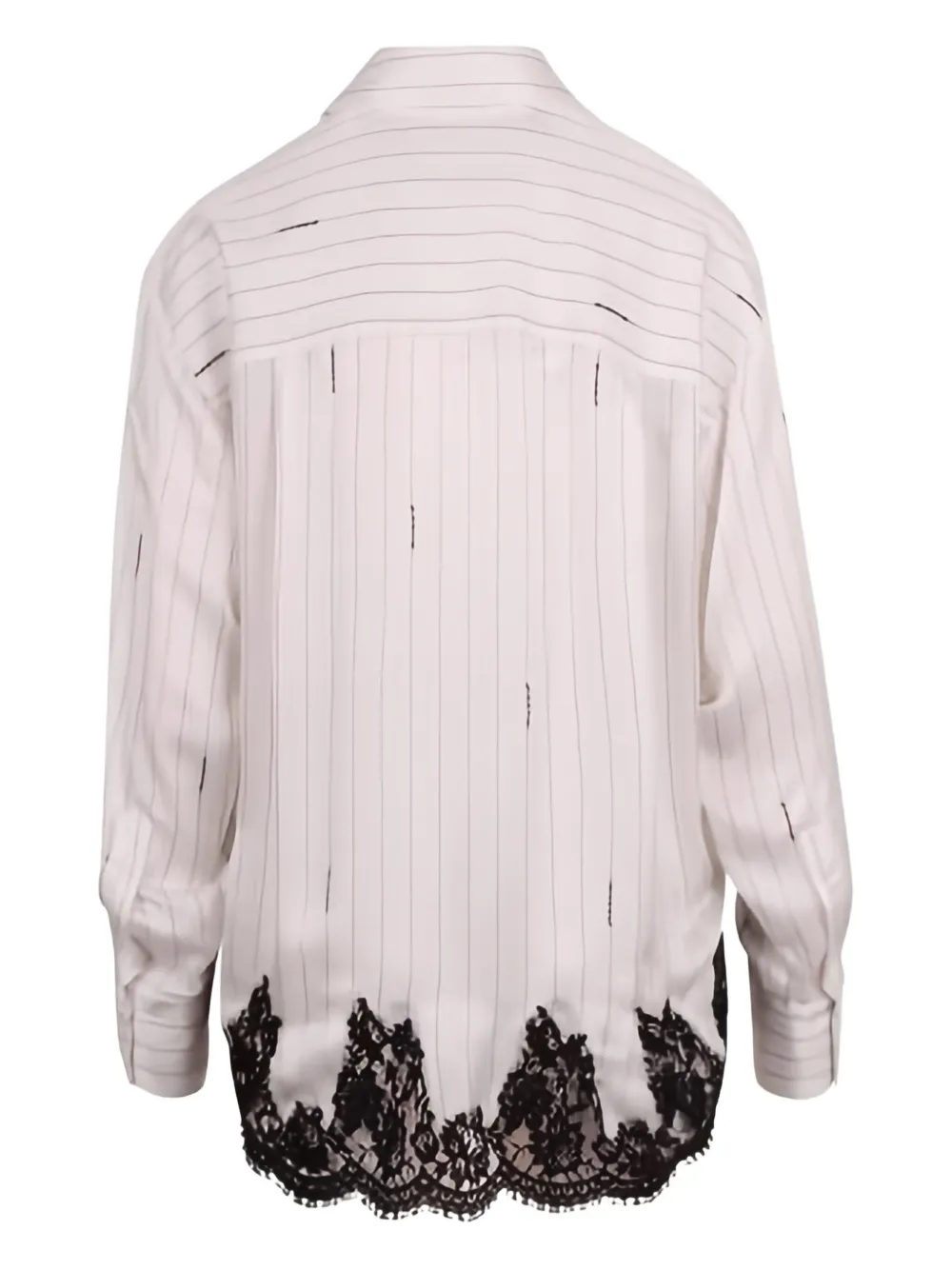 ERMANNO FIRENZE Gestreepte blouse met kant - Wit