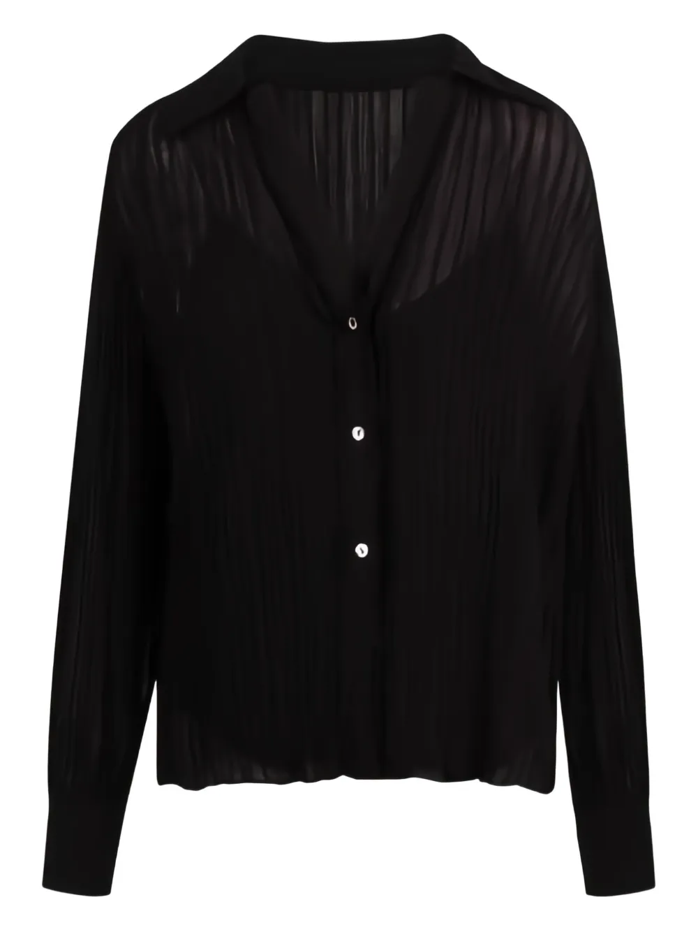 Vince Pleated Cardigan In Black
