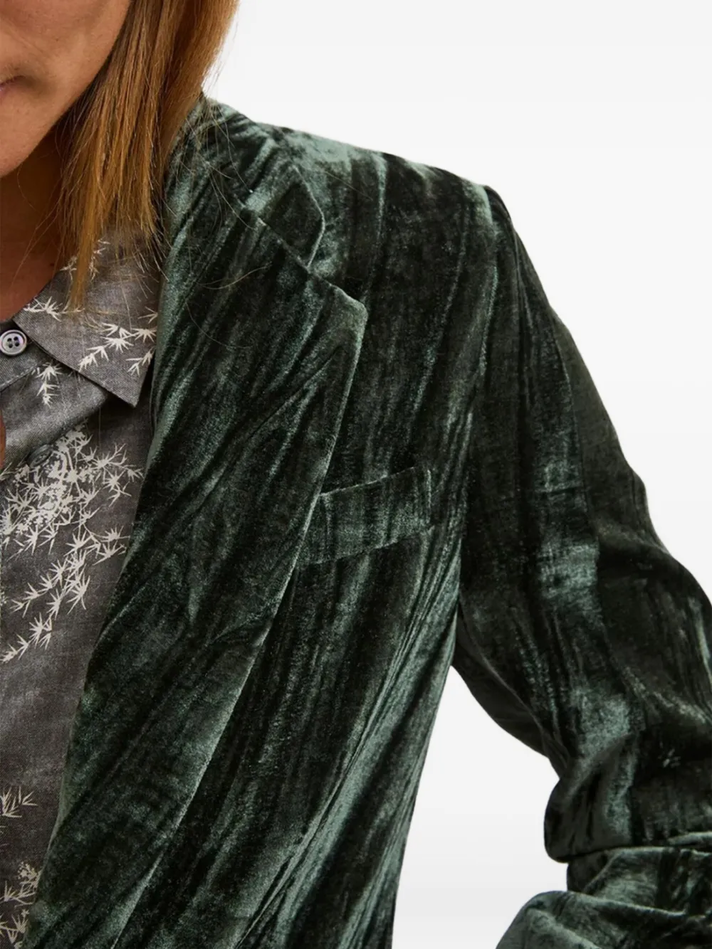 Biancalancia Single-breasted Velvet Blazer In Green