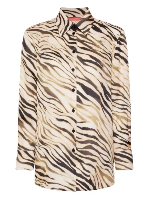 ELENA MIRO` tiger-print buttoned shirt