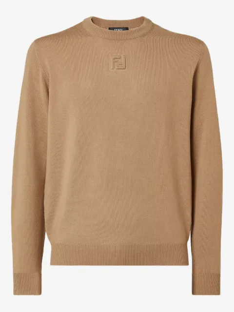 FENDI embossed-logo wool sweater