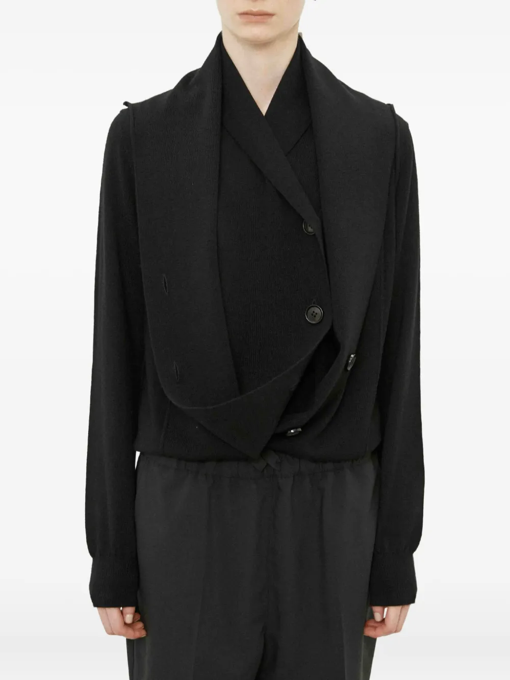 Meimeij Draped Cardigan In Black