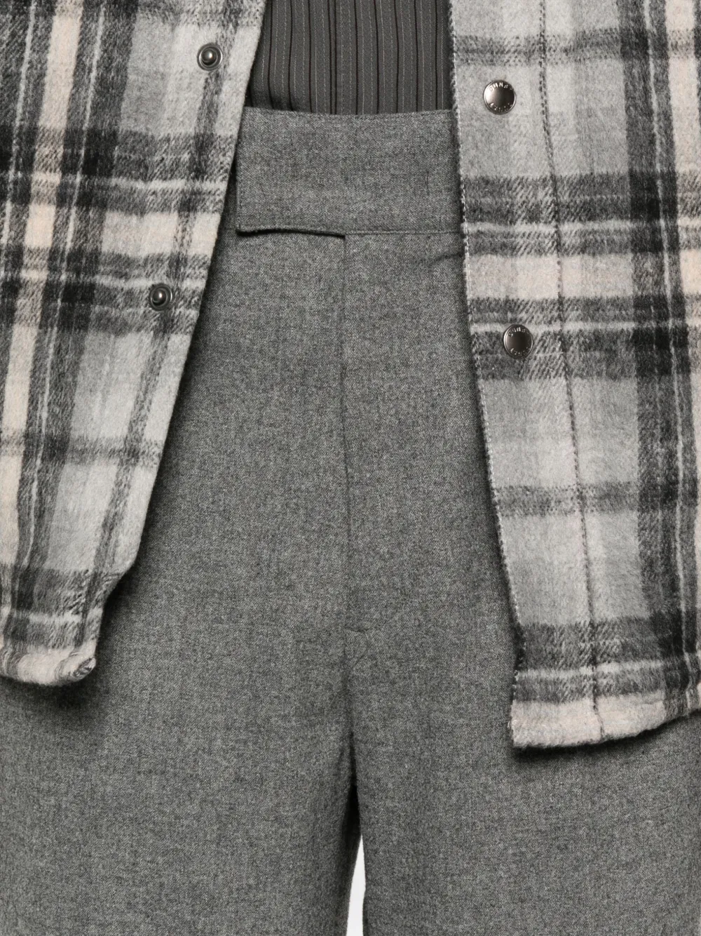 Paolo Pecora Wollen plooibroek Grijs