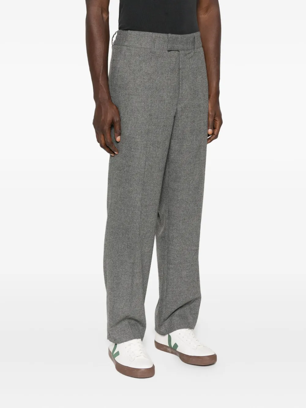 Paolo Pecora Wollen plooibroek Grijs