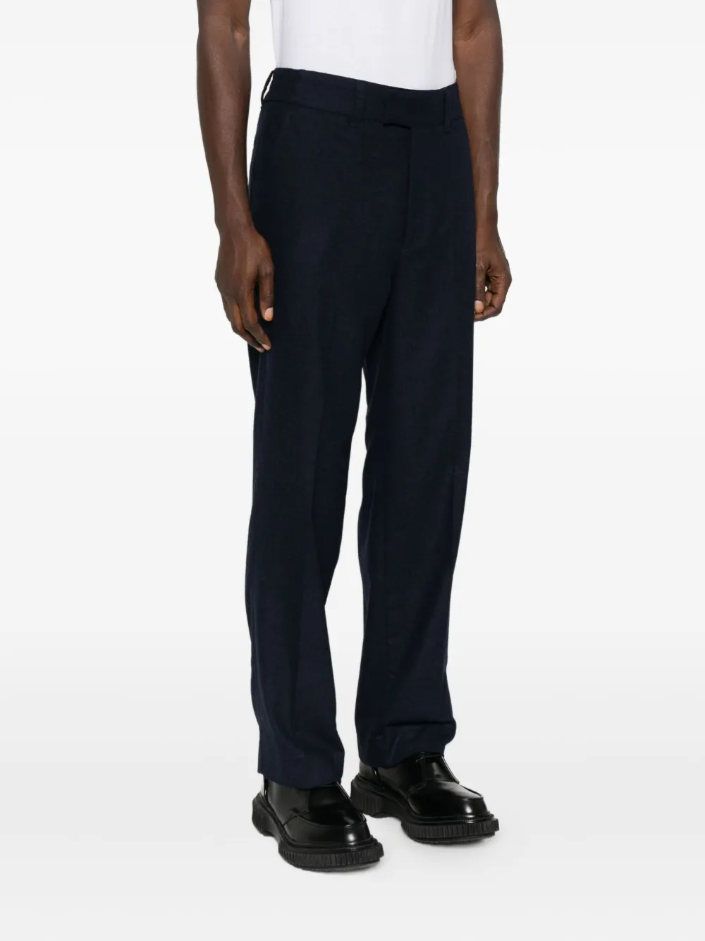 Paolo Pecora Pressed-crease Trousers In Blue