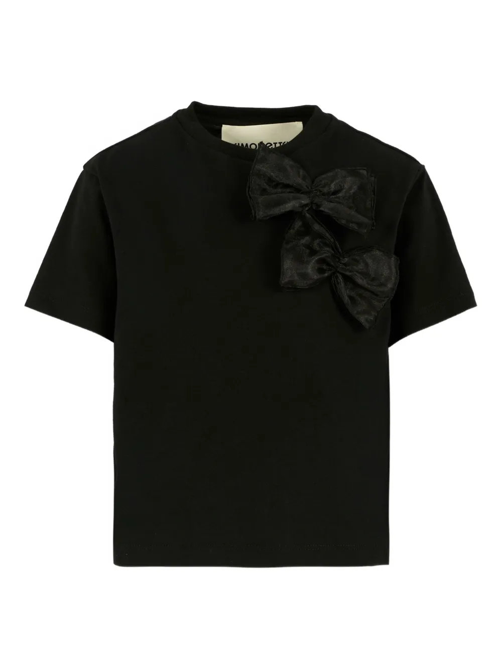 Simonetta Bow-embellished T-shirt In Black