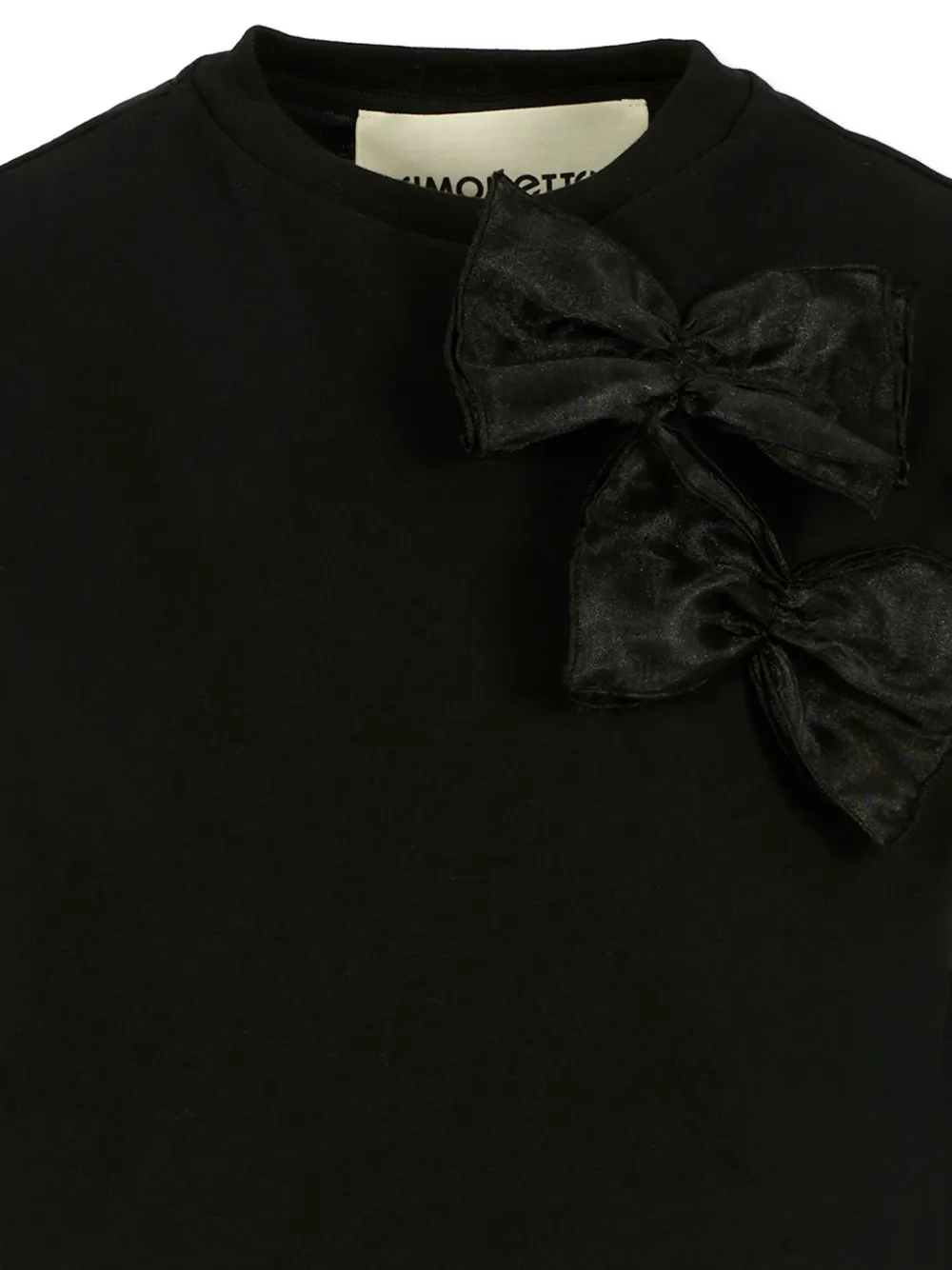 Simonetta Bow-embellished T-shirt In Black