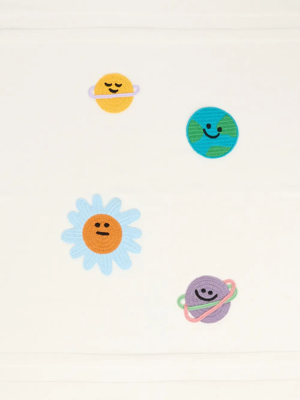 Stella Mccartney Embroidered-planets Organic-cotton Blanket In Neutral