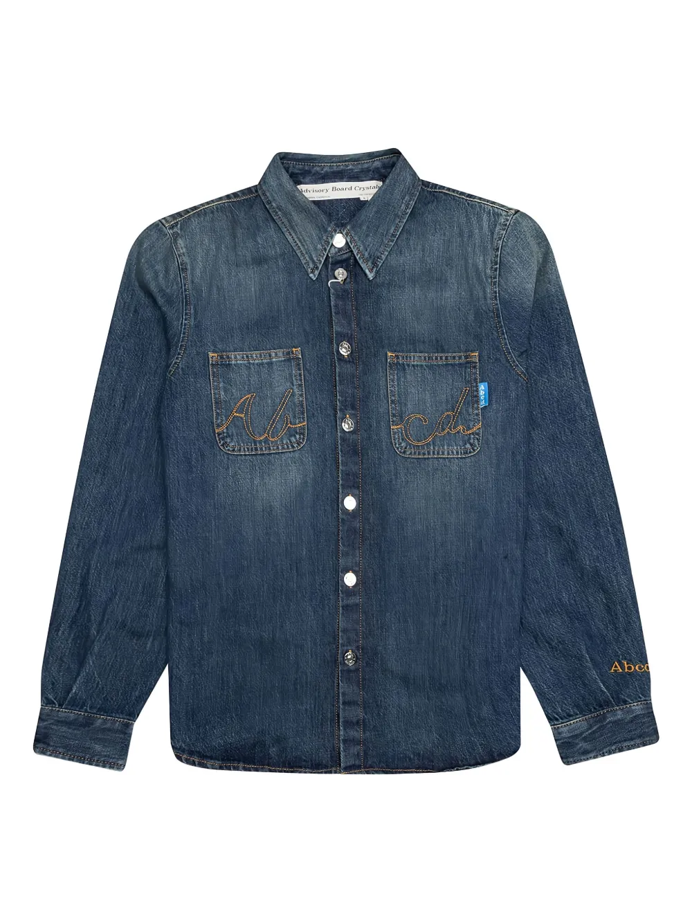 Advisory Board Crystals embroidered-pocket denim shirt | Blue | Image 1