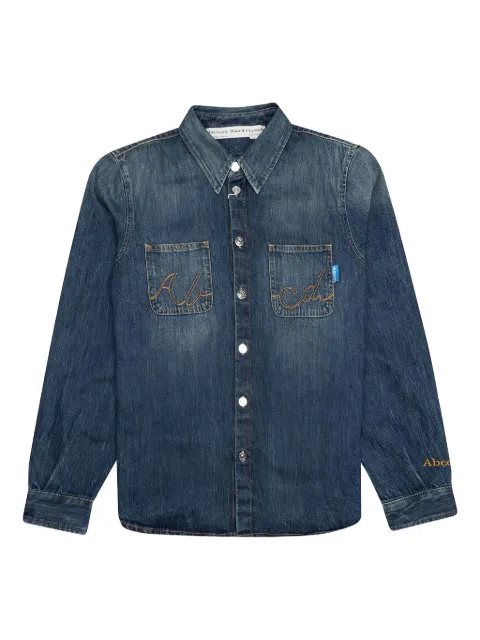 Advisory Board Crystals embroidered-pocket denim shirt
