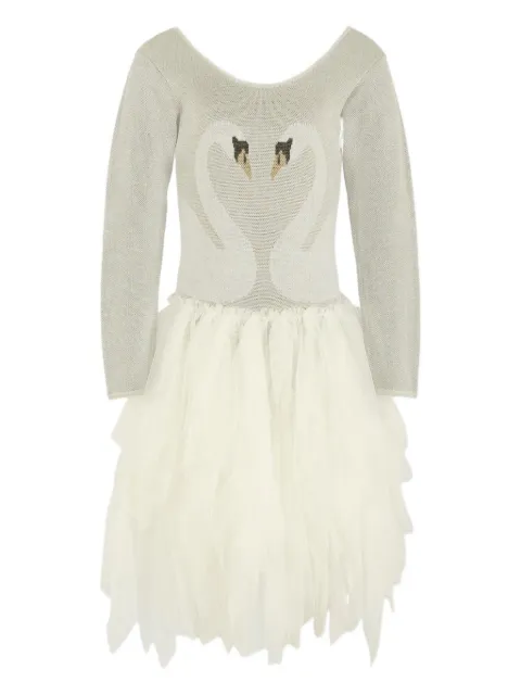 Stella McCartney Kids swan-embellished tulle dress