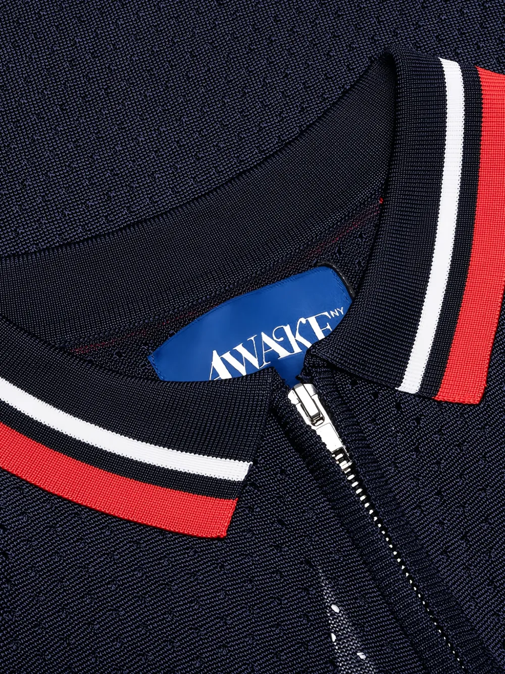 zip-neck polo shirt
