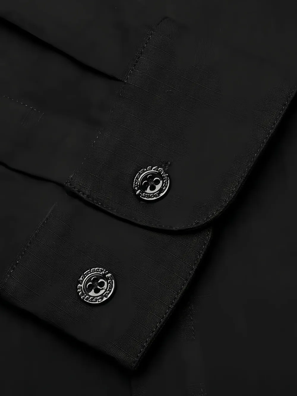 Advisory Board Crystals Textured Button-cuff Shirt In Black