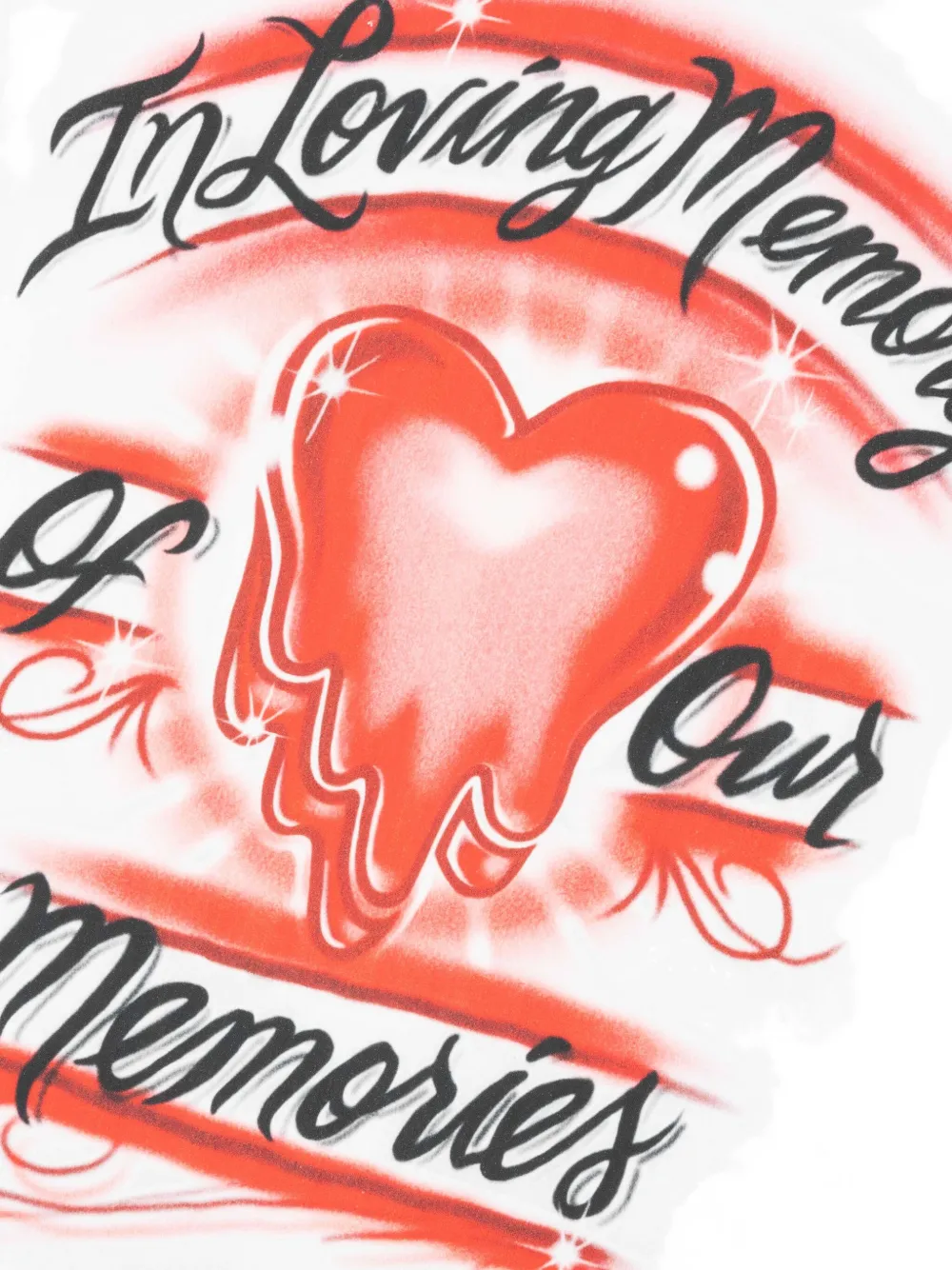 Emotionally Unavailable Airbrush-heart Shirt In Black