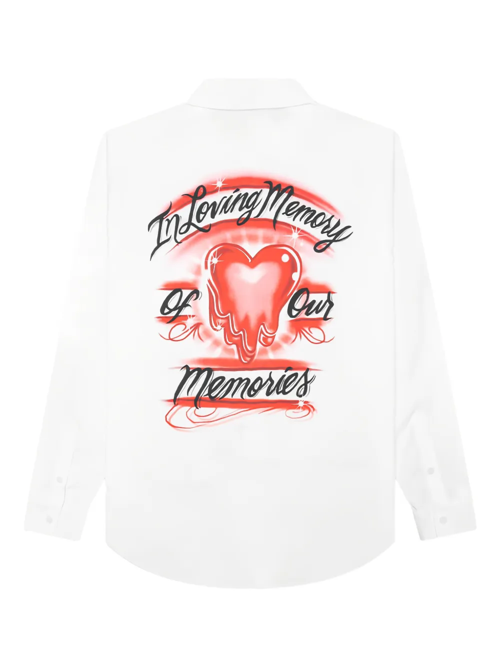 Emotionally Unavailable Airbrush overhemd met hartprint - Wit