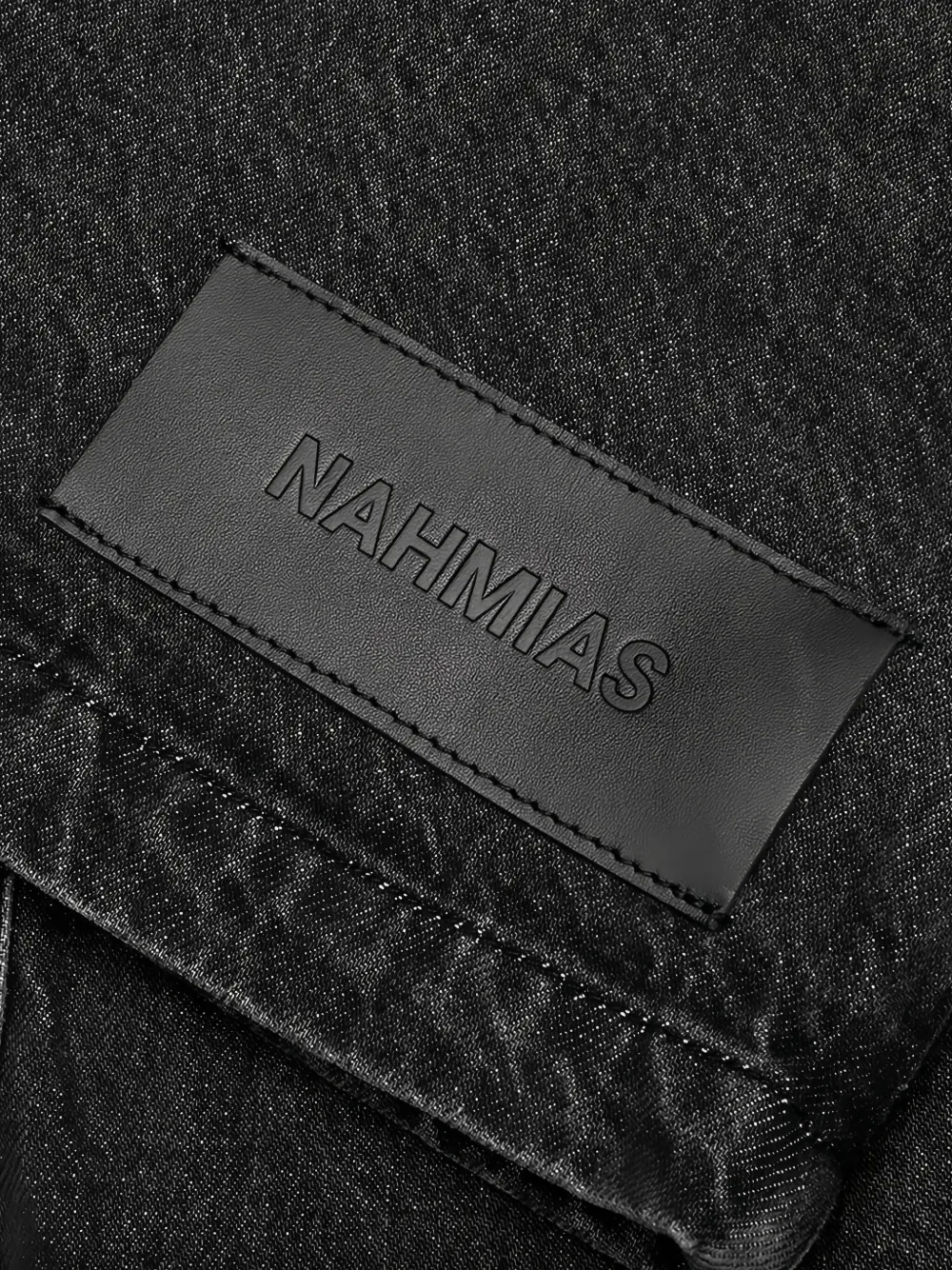 Nahmias Denim overhemd met patchwork Zwart