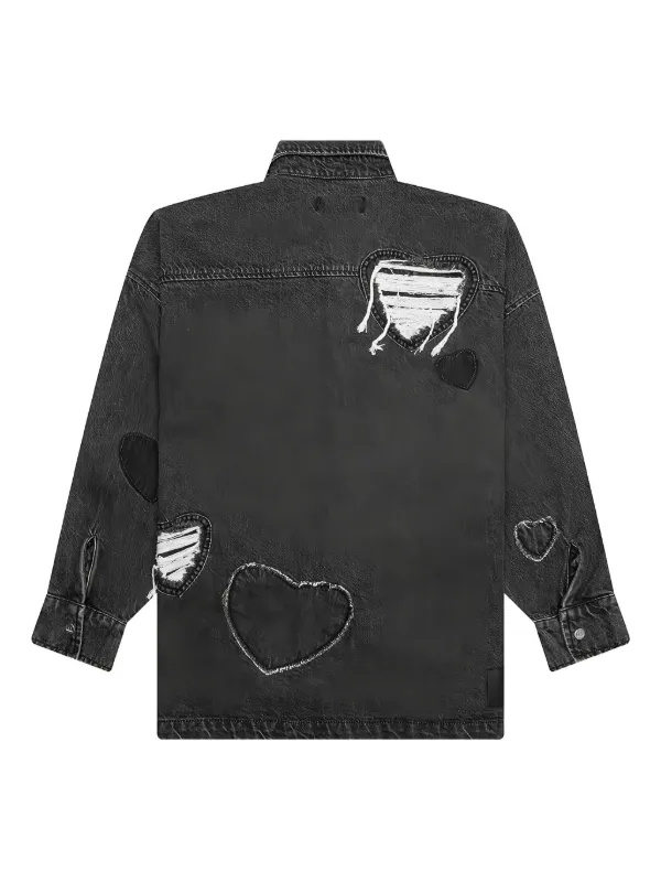 Nahmias ハートパッチワーク デニムシャツ | ブラック | FARFETCH JP