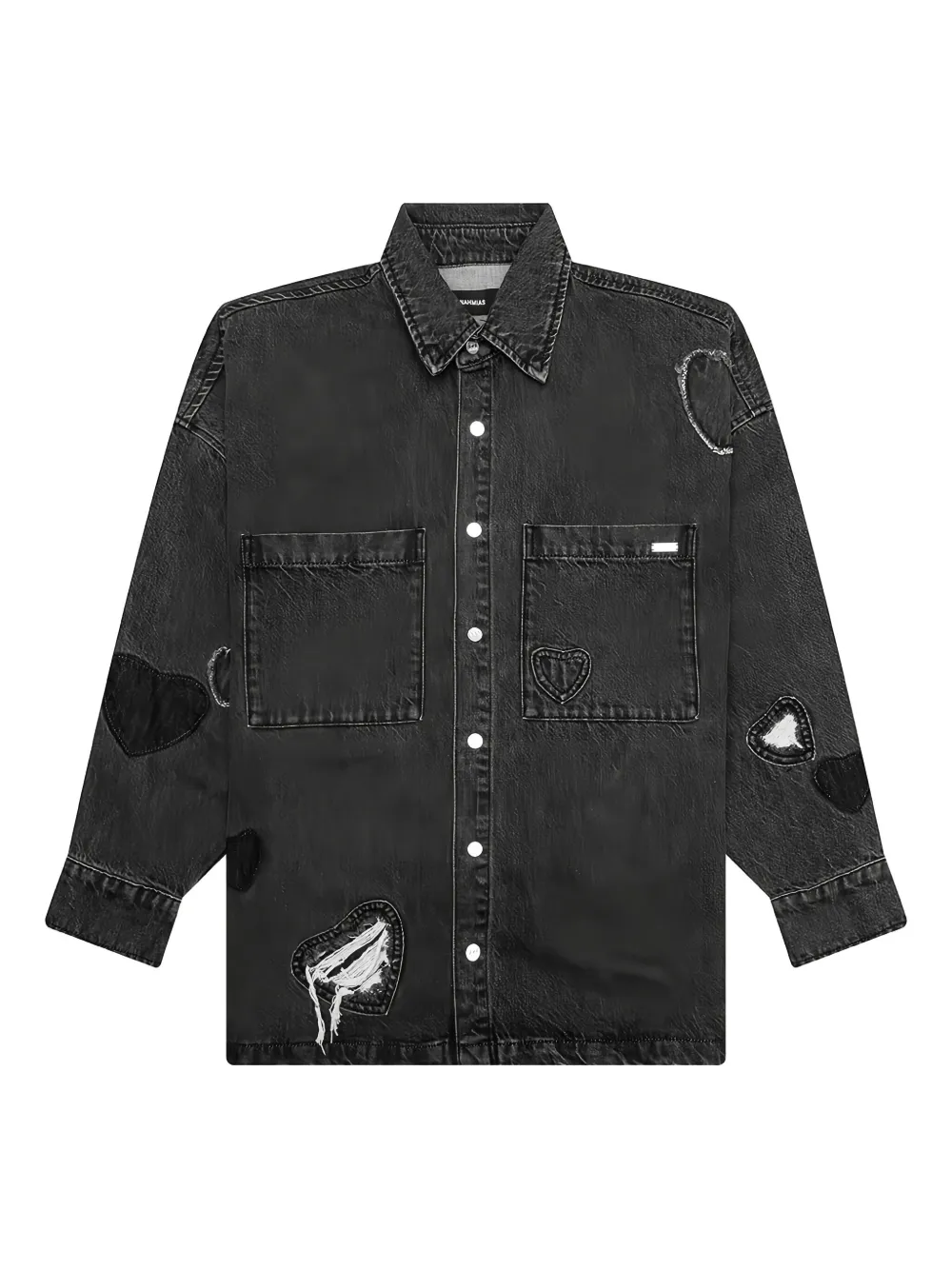 Nahmias heart-patchwork denim shirt | Black | Image 1