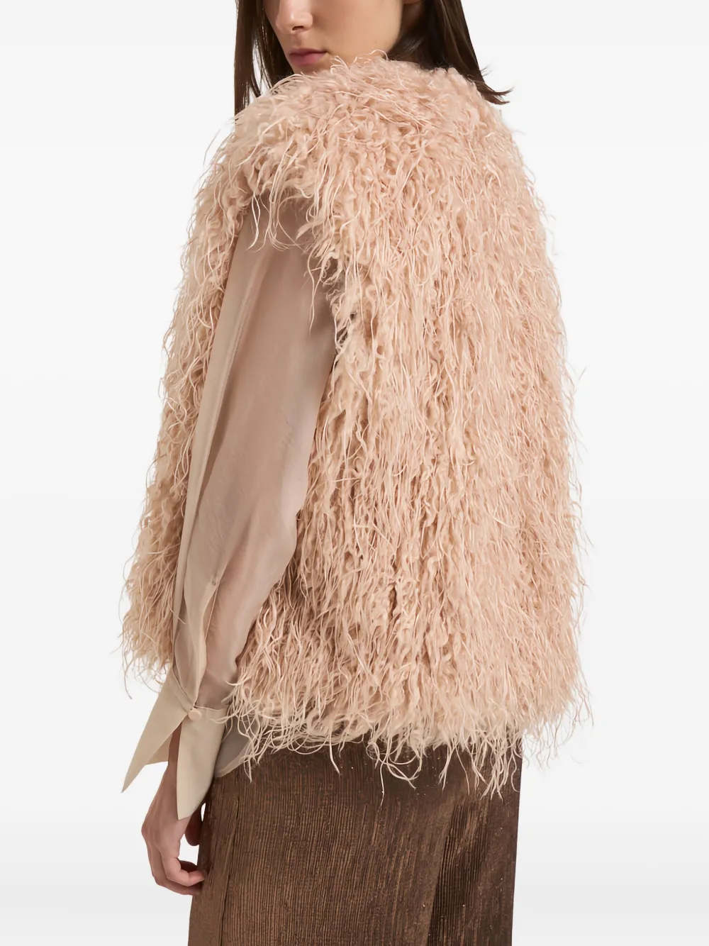 Forte Forte Shaggy Faux-fur Vest In Brown