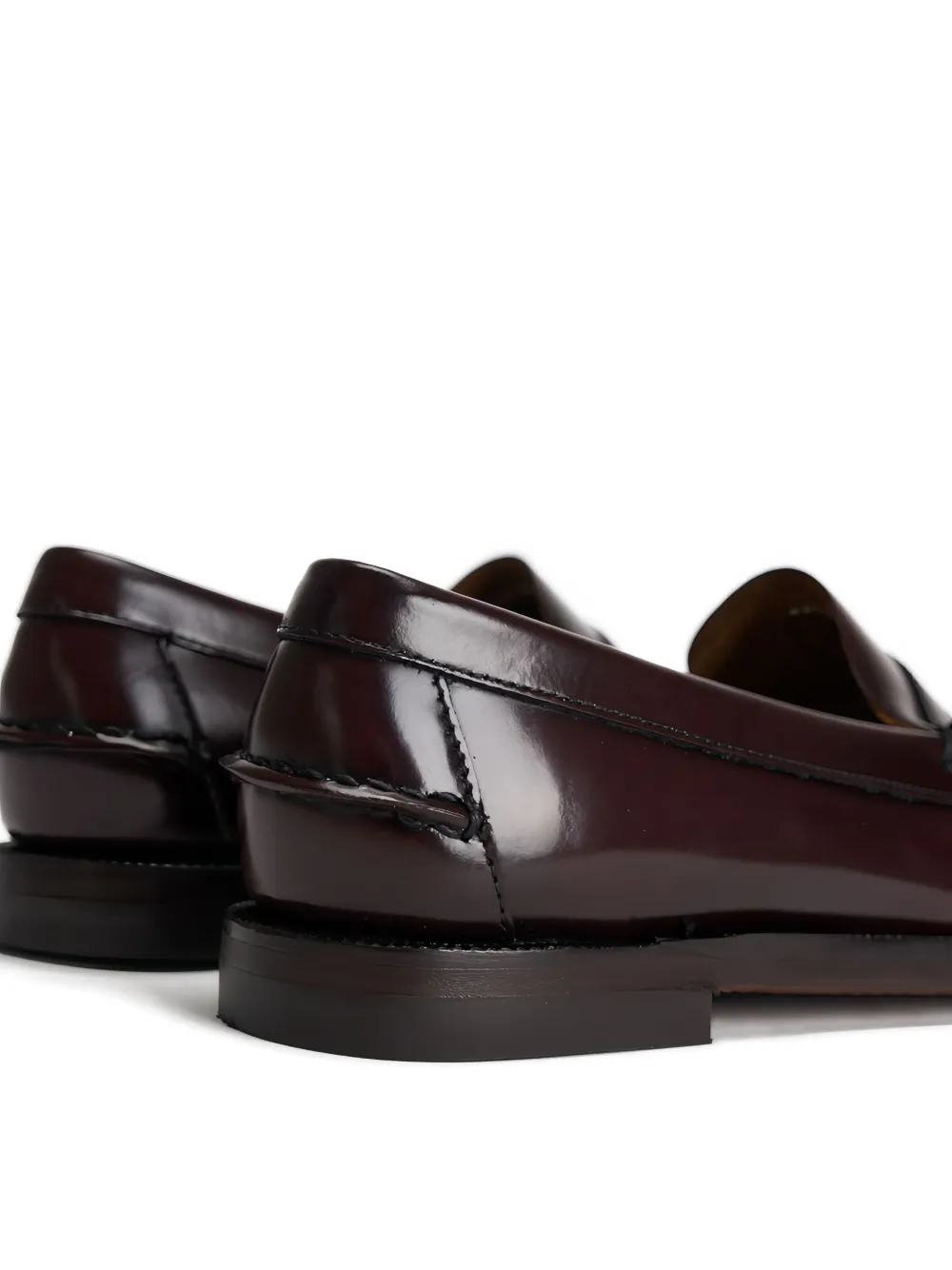 Sebago Rounded Toe Slip-on Moccasins With Smooth Leather Finish In Brown