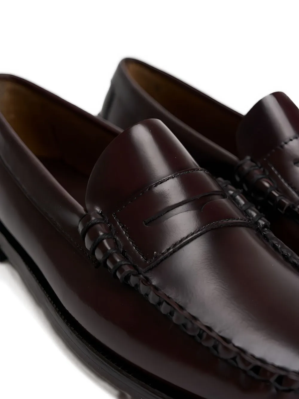 Sebago Rounded Toe Slip-on Moccasins With Smooth Leather Finish In Brown