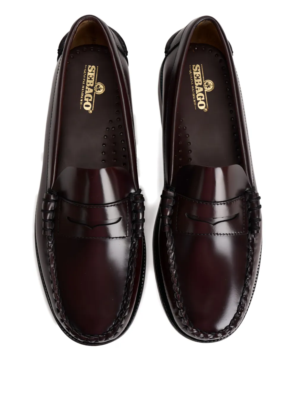 Sebago Rounded Toe Slip-on Moccasins With Smooth Leather Finish In Brown