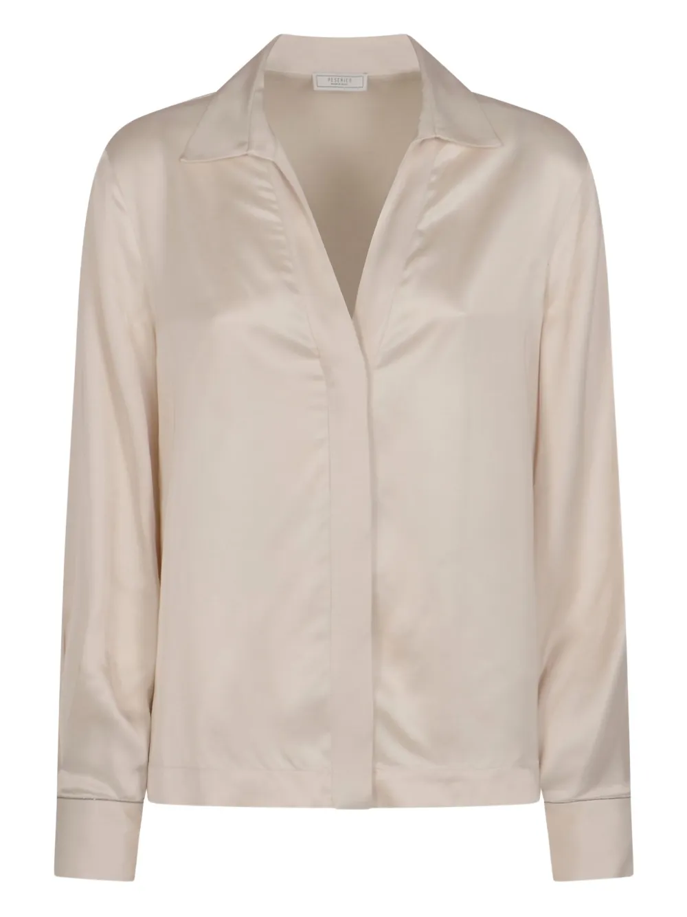 Peserico Studded-trim Shirt In Neutral