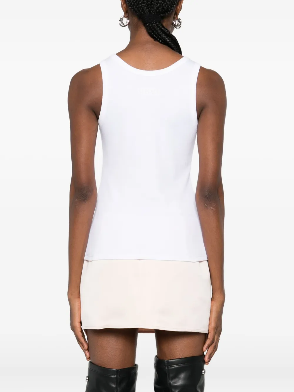 Versace Tanktop met veiligheidsspeld 1W000 OPTICAL WHITE