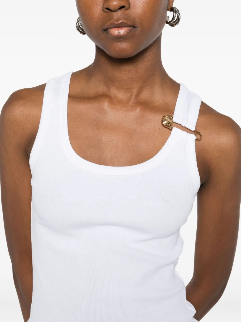Versace Tanktop met veiligheidsspeld 1W000 OPTICAL WHITE