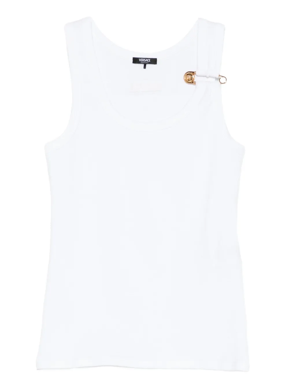 Versace safety-pin tank top - 1W000 OPTICAL WHITE