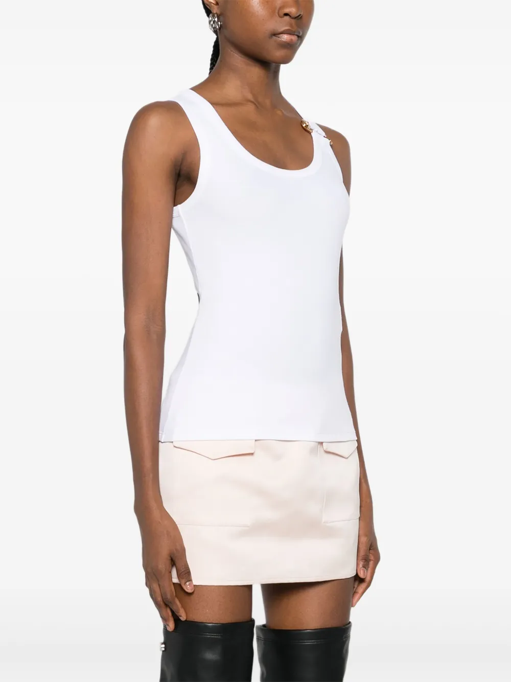 Versace Tanktop met veiligheidsspeld 1W000 OPTICAL WHITE