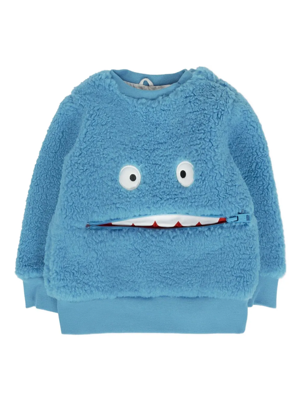 Stella McCartney Kids monster-face zip-pocket sweatshirt | Blue | Image 1
