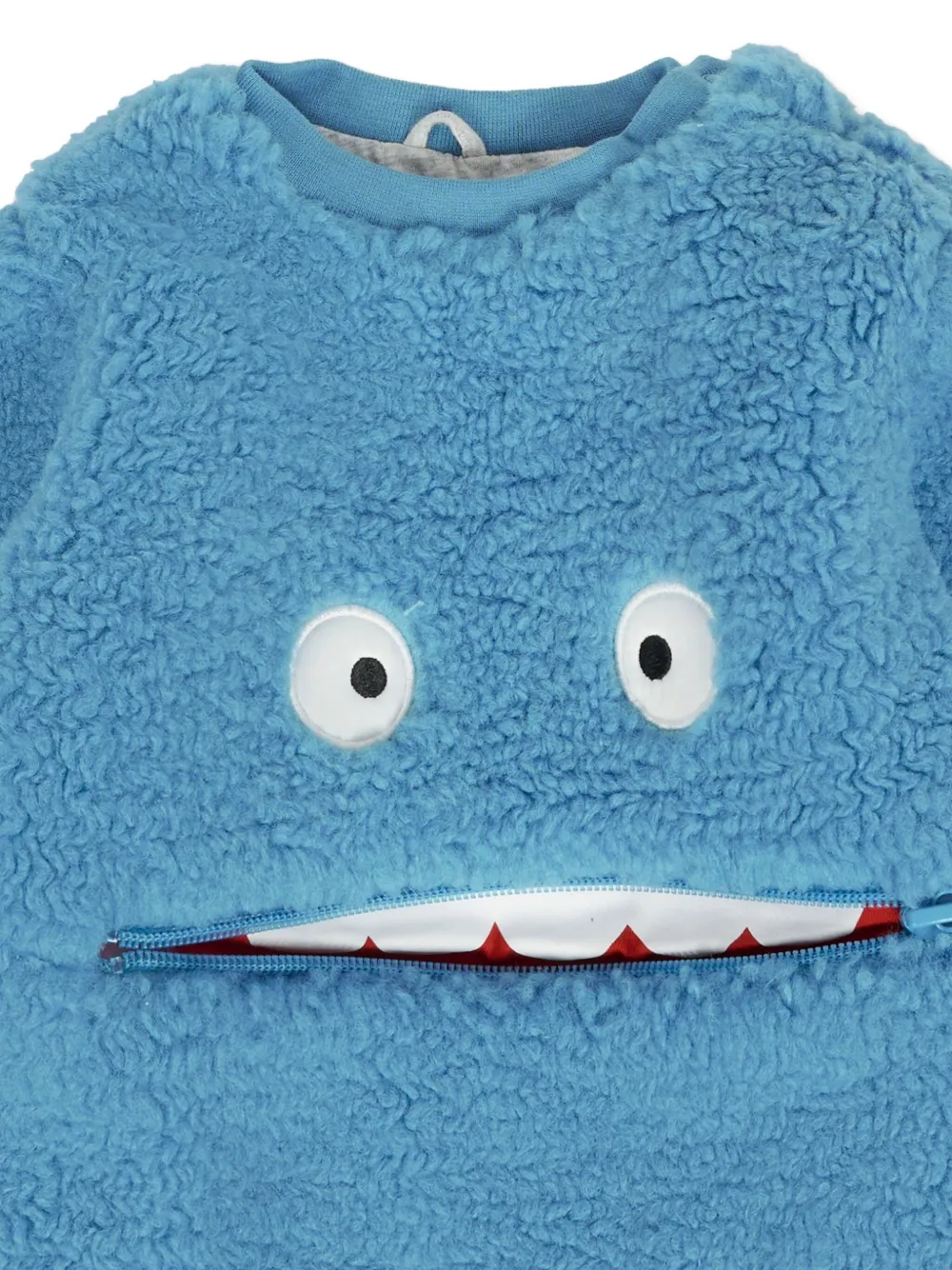 Stella Mccartney Monster-face Zip-pocket Sweatshirt In Blue