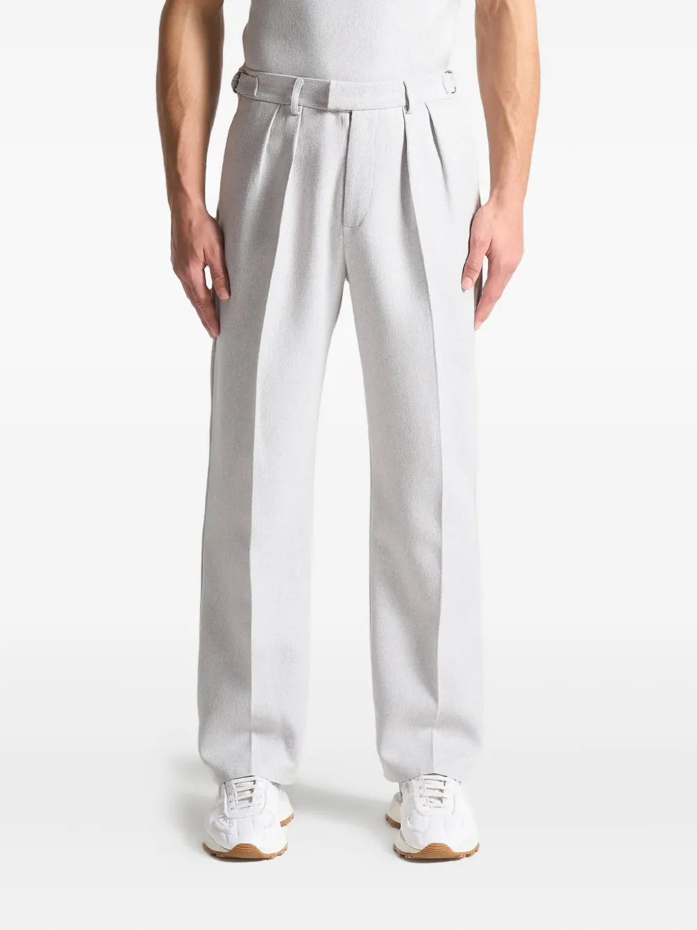 Manière De Voir Pierre Pleat Tailored Trousers In White